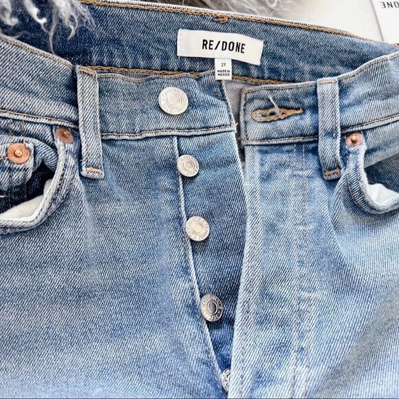 Re/Done 90s High Rise Ankle Crop in Worn Bright Blue size 27” - Picture 5 of 9